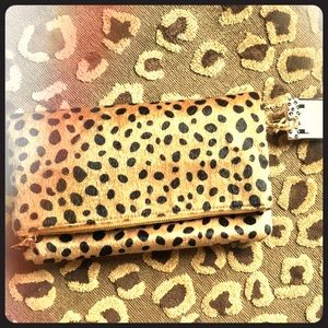 Leaopard foldover clutch